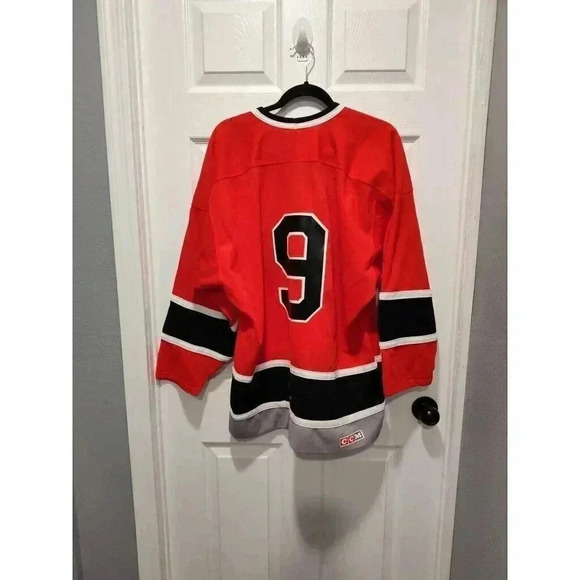 CCM made in canada USJDP HOCKEY Jersey RED BLACK Size ADULT LARGE - Picture 2 of 10